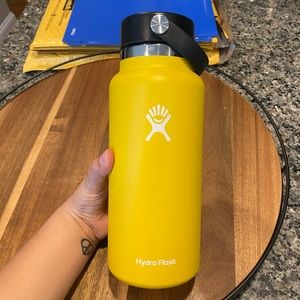 Yellow Hydro flask water bottle
